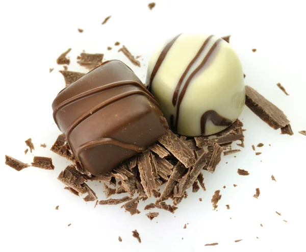 सफेद और अंधेरे चॉकलेट कैंडी — स्टॉक फ़ोटो, इमेज