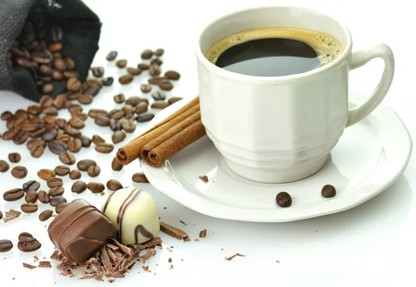 Fehér csésze kávé. — Stock Fotó