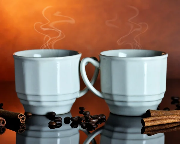 Two cups of hot coffee — Stock Photo, Image