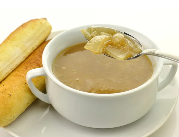Французька цибульний суп — стокове фото
