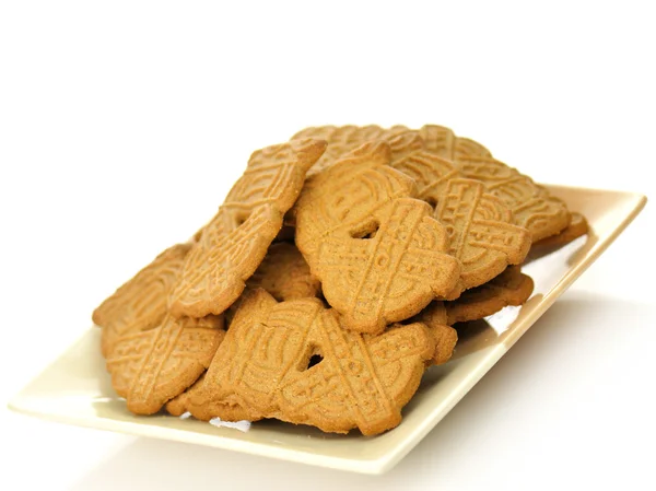 Kořeněné sušenky na talíři — Stock fotografie