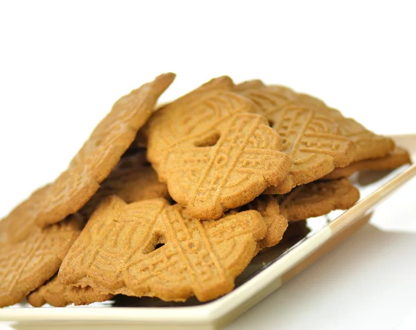 Καρυκευμένο μπισκότα σε ένα πιάτο — Φωτογραφία Αρχείου