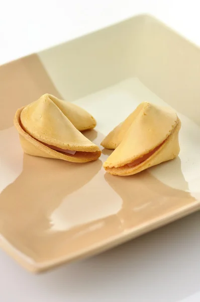 Fortune cookies on a plate — Stock Photo, Image