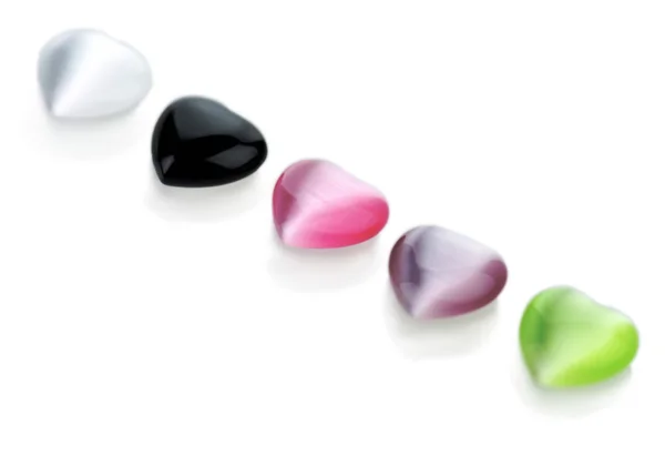 Colorido surtido de gemas del corazón — Foto de Stock