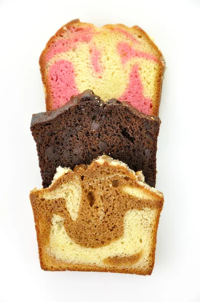 Assortment of loaf cake slices — Stock Photo, Image