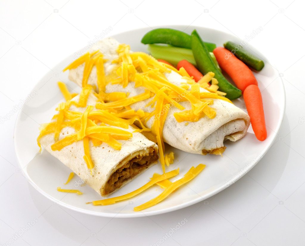 Mexican burrito with ground beef — Stock Photo © svetas #6808390