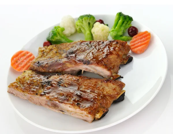 Pork ribs with barbecue sauce — Stock Photo, Image