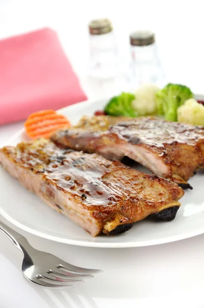 Varkensvlees ribben diner — Stockfoto