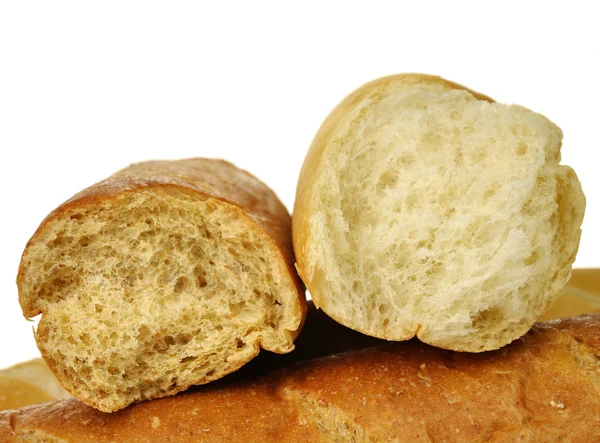 Beyaz ve koyu somun ekmek — Stok fotoğraf