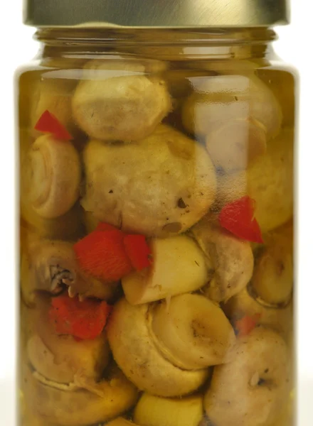 Jar of mushrooms — Stock Photo, Image