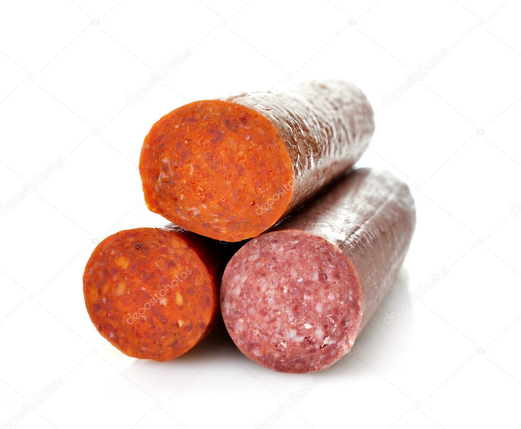 Pepperoni y salami duro fotografía de stock © svetas 6956098