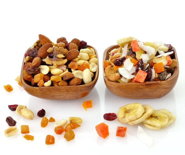 Mixed dried fruit, nuts and seeds — Stock Photo, Image