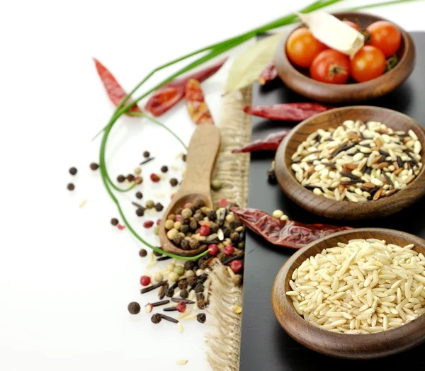 Rice And Spices — Stock Photo, Image