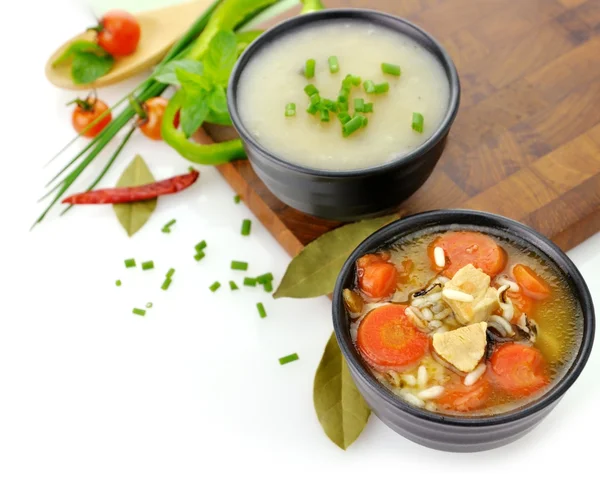 Sağlıklı çorba kaseleri — Stok fotoğraf