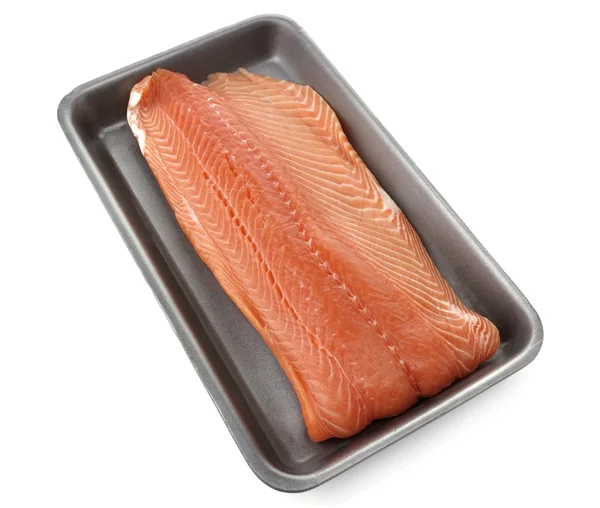 Сырое филе лосося — стоковое фото