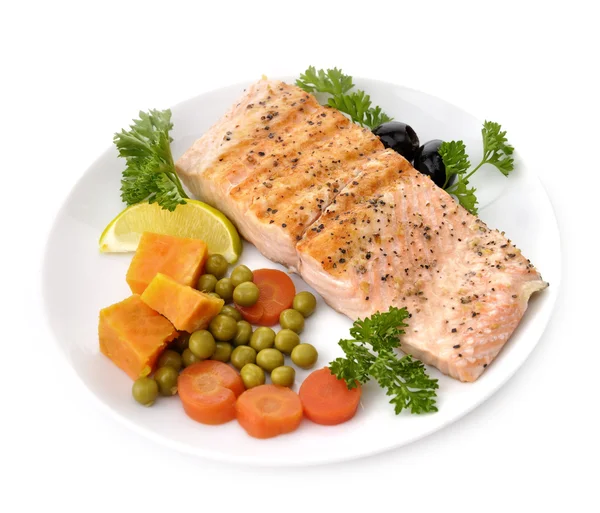 Filet de saumon aux légumes — Photo