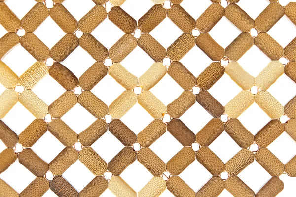 Tapete de placa, textura de vime plástico isolado em branco — Fotografia de Stock
