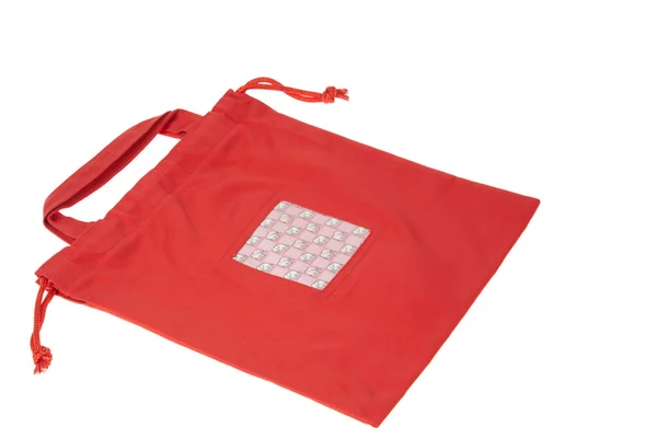 Πολύχρωμο κόκκινο βαμβάκι τσάντα — Φωτογραφία Αρχείου