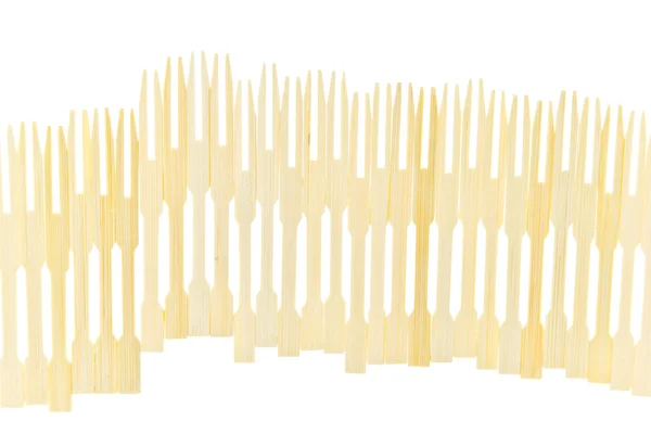 Grupa szpikulec widelec wykonane z drewna — Zdjęcie stockowe