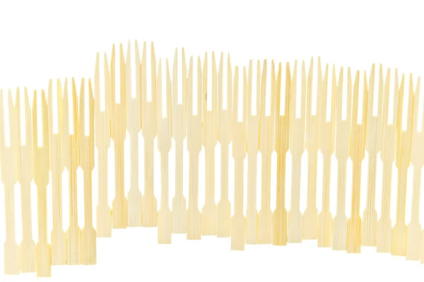 木材から作られた串フォークのグループ — ストック写真