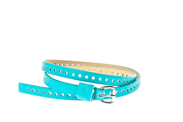 Colorful blue belt on white background — Stock Photo, Image