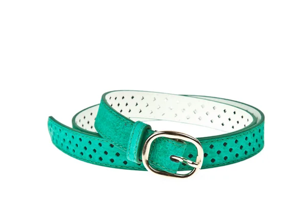 Cintura verde colorato su sfondo bianco — Foto Stock