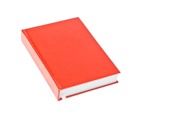 Jeden czerwony książki z zakładki na białym tle — Zdjęcie stockowe