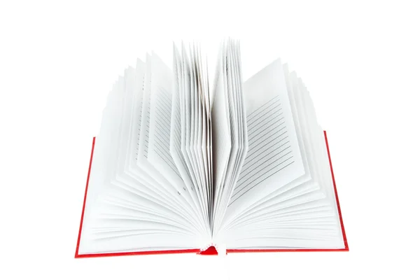 Open red book on white background — Stock Photo, Image