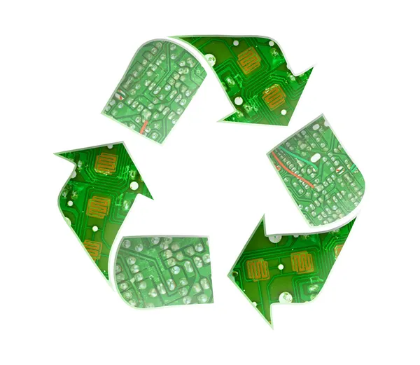Recirkulálás logo, elektronikus hulladék fogalma Jogdíjmentes Stock Képek