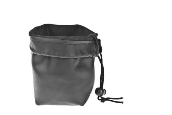 Bolso, bolsa de cuero negro aislado sobre fondo blanco —  Fotos de Stock