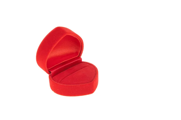Corazón de terciopelo en forma de caja de apertura —  Fotos de Stock