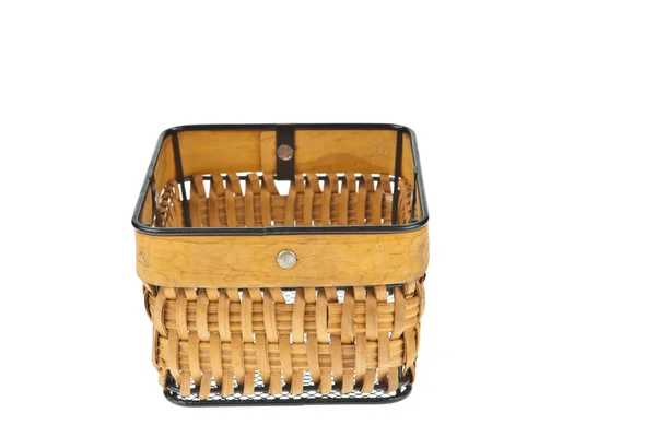 Wicker basket isolated on white background — Stock Photo, Image