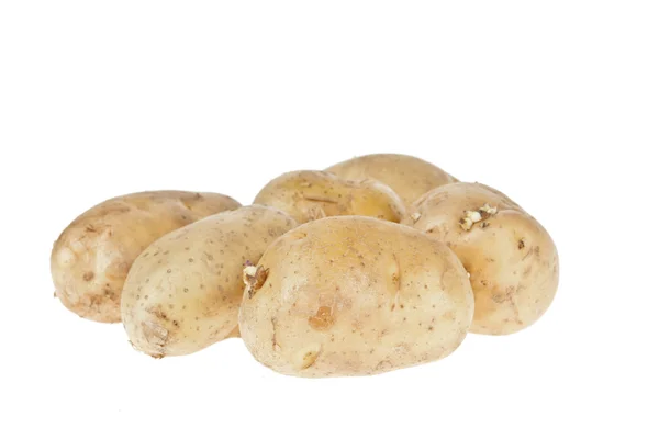 Batatas frescas sobre fundo branco — Fotografia de Stock