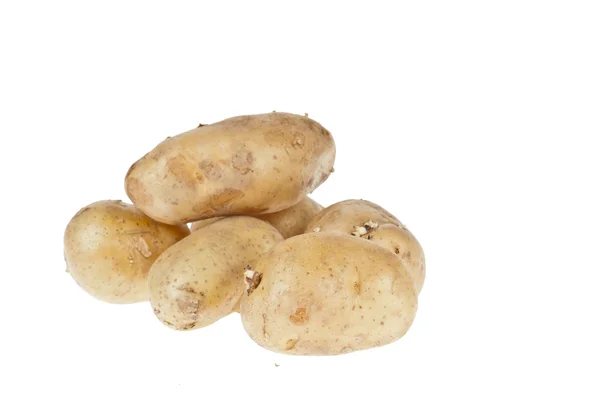흰 배경에 있는 신선 한 감자 — 스톡 사진