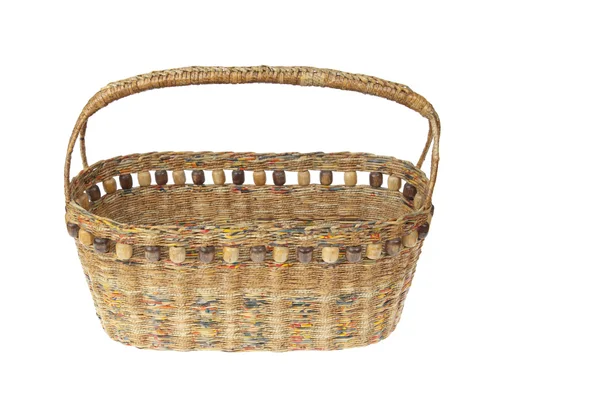 Basket made from newspaper — Stock Photo, Image