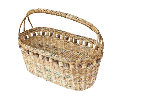 Basket made from newspaper — Stock Photo, Image