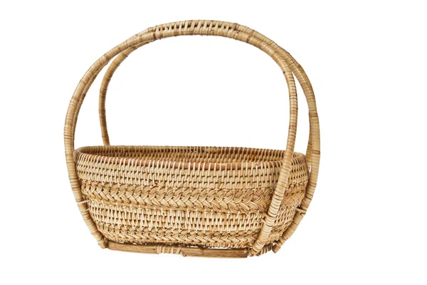 Wicker basket isolated on white background — Stock Photo, Image