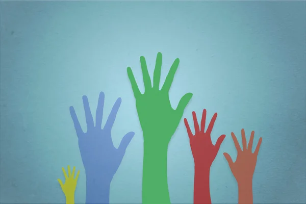 Levantar las manos voluntariado o votación —  Fotos de Stock
