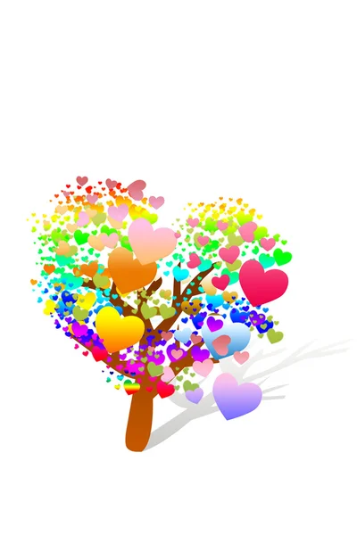 Alla hjärtans träd med hjärtan — Stockfoto