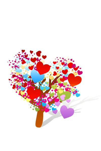 Arborele Valentin cu inimi — Fotografie, imagine de stoc