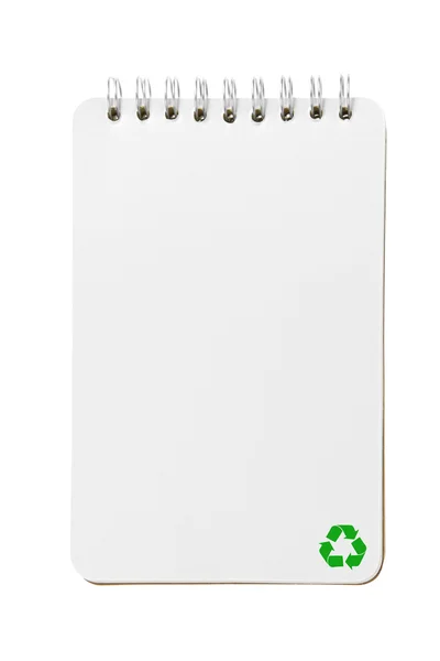 Beyaz krem rengi not defteri geri dönüşüm — Stok fotoğraf