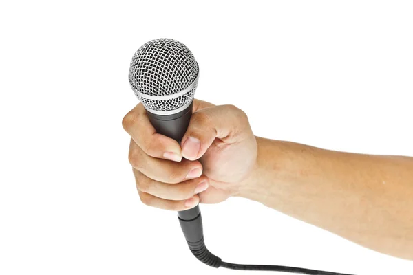 stock image Microphone for Karaoke and hand
