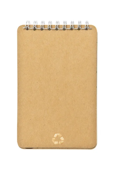 Bruine kleur begeleidende nota boek recycle — Stockfoto