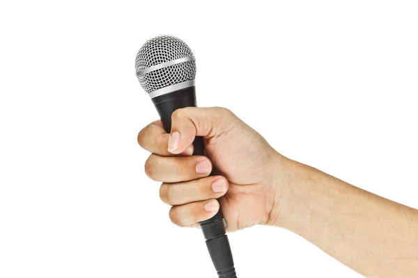 stock image Microphone for Karaoke and hand