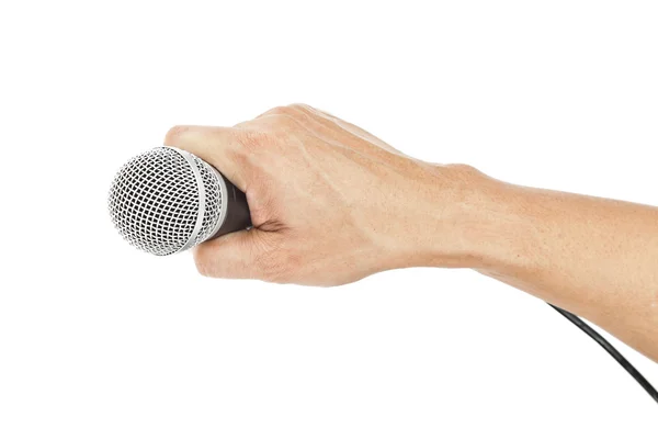 stock image Microphone for Karaoke and hand