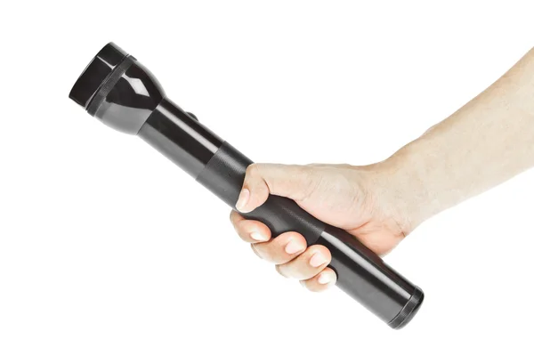 Zaklamp in de hand — Stockfoto