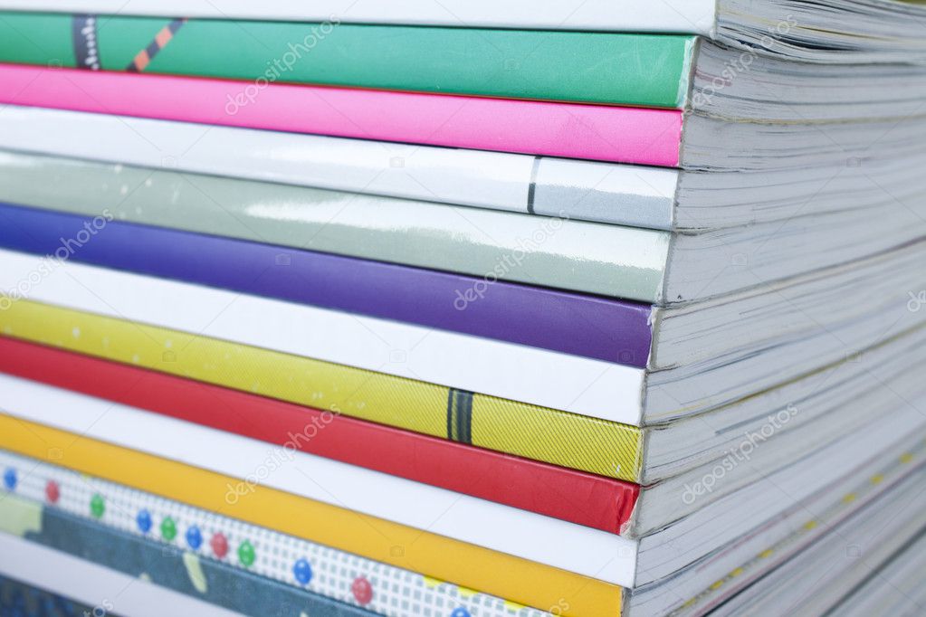 A stack of glossy magazines