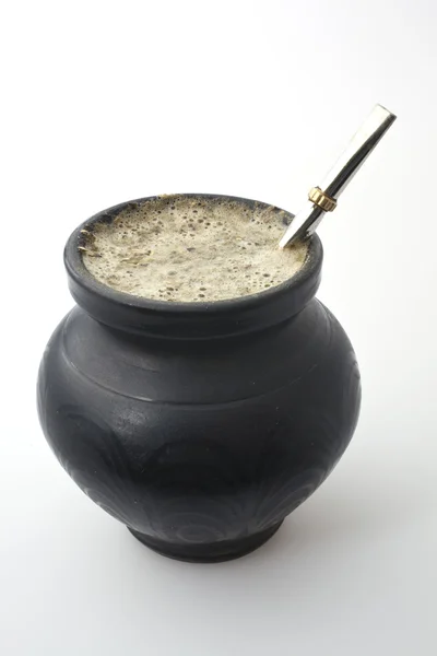 Closeup of a matero with yerba mate and bombilla — Stock Photo, Image