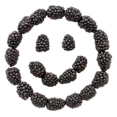 Smiley face made out of blackberrie clipart