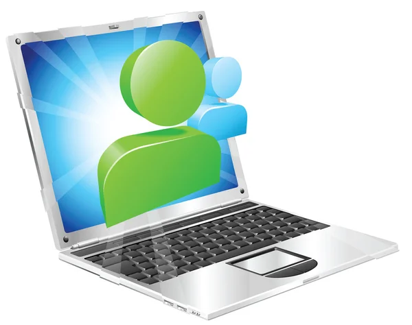 Sociale media pictogram laptop concept — Stockvector